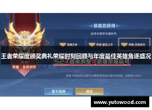 王者荣耀度颁奖典礼荣耀时刻回顾与年度最佳英雄角逐盛况